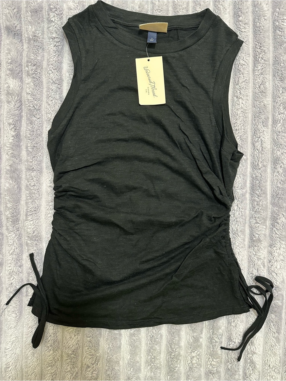 Universal Thread Black Side-Tie Sleeveless Tank